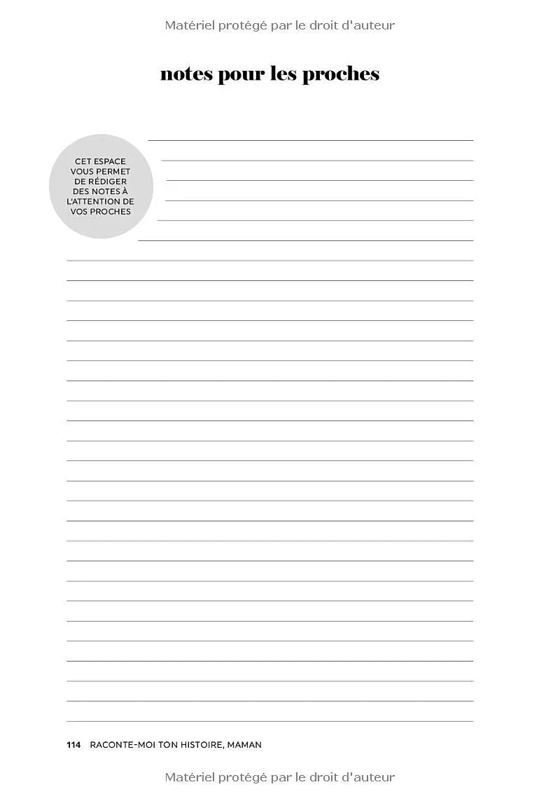 page blanche pour notes pour proches dans livre cadeau maman idée cadeau anniversaire maman Noël