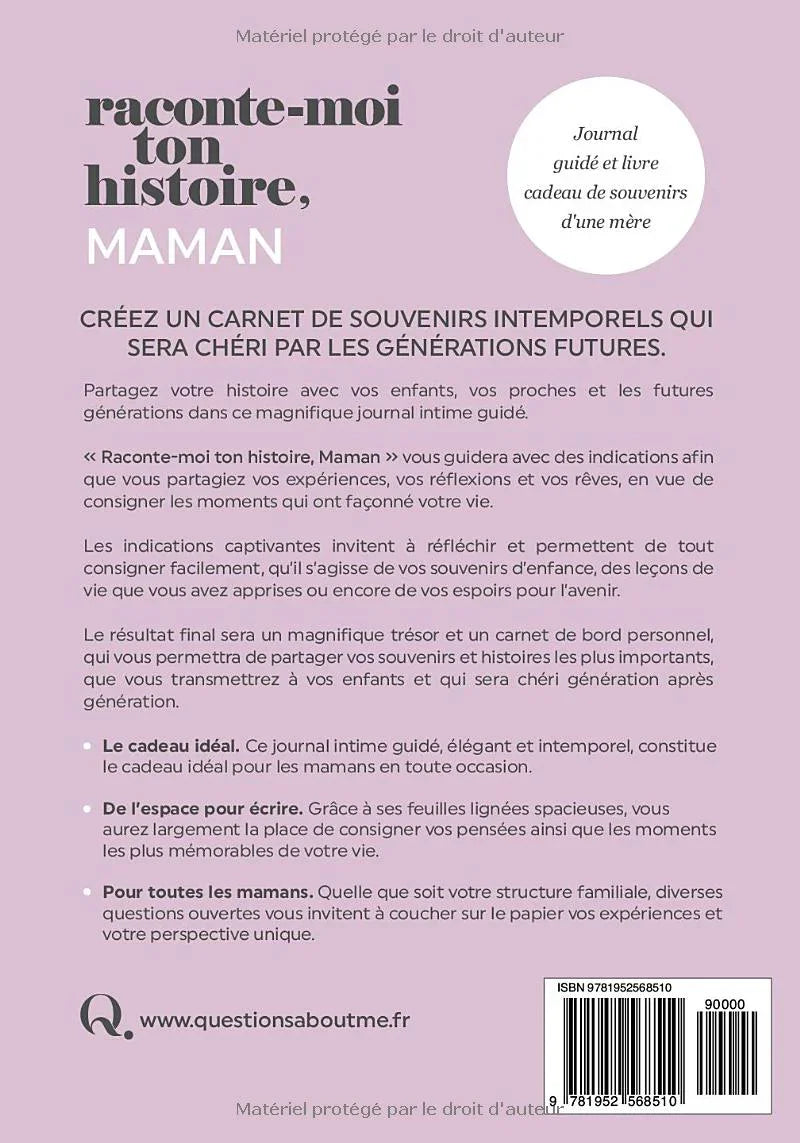 Journal intime guide cadeau maman anniversaire, cadeau pour maman Noël, idée cadeau maman anniversaire