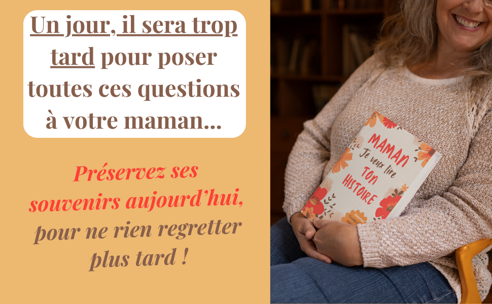 Carnet souvenir entre les mains – cadeau touchant offert à une mère