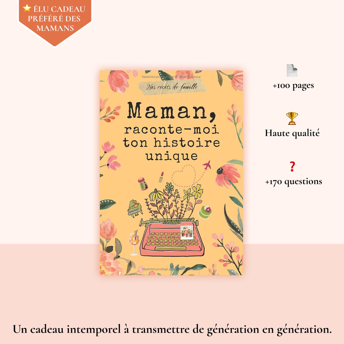 couverture carnet maman raconte moi ton histoire version vintage avec avantages